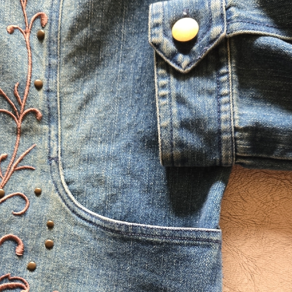 Tantrums Dark Blue Denim Jacket with Subtle Stitching - Picture 4 of 7